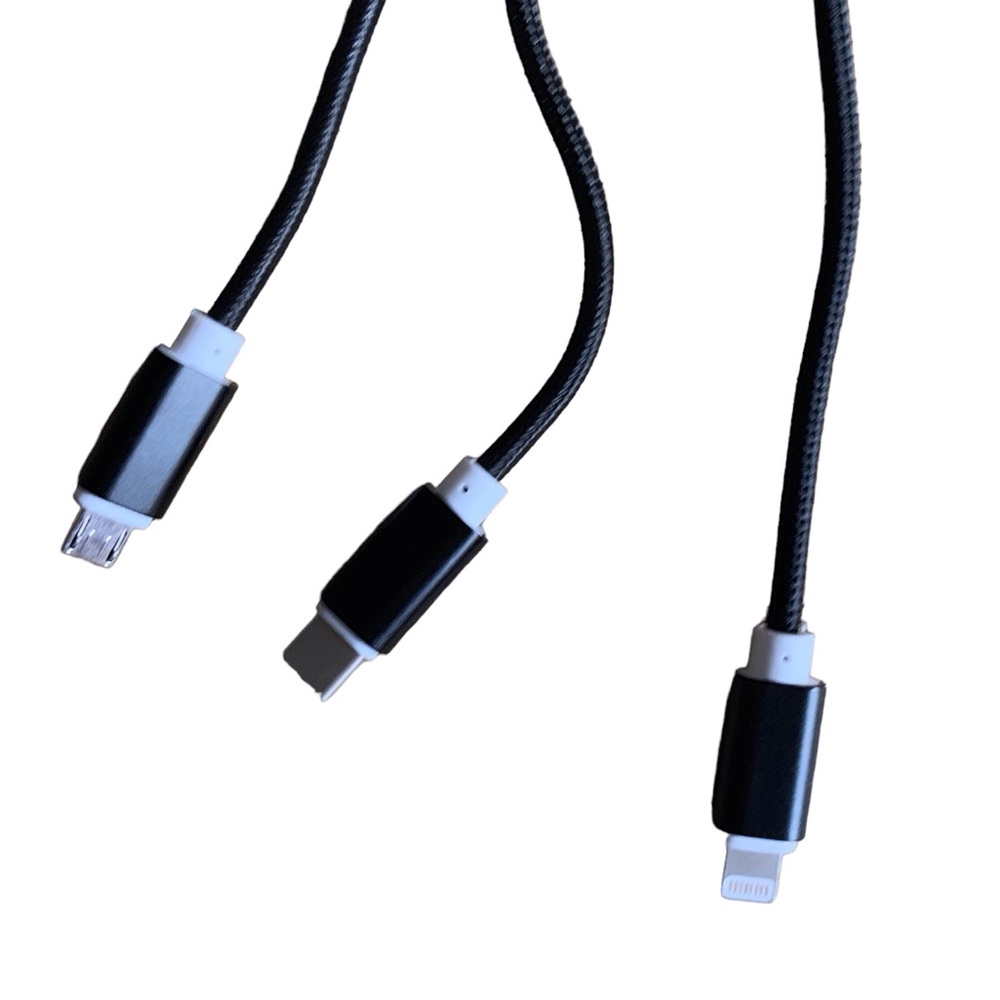3 In 1 Universal USB Multifunctional Charge Cable Color Black - Picture 4 of 9
